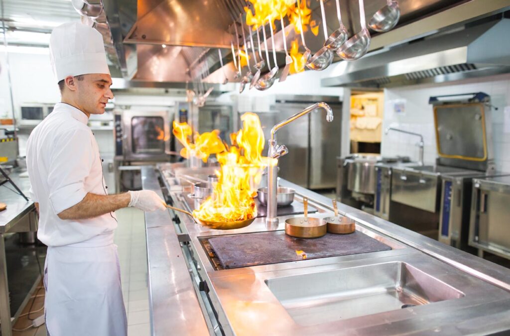 cook cooks in a restaurant.
