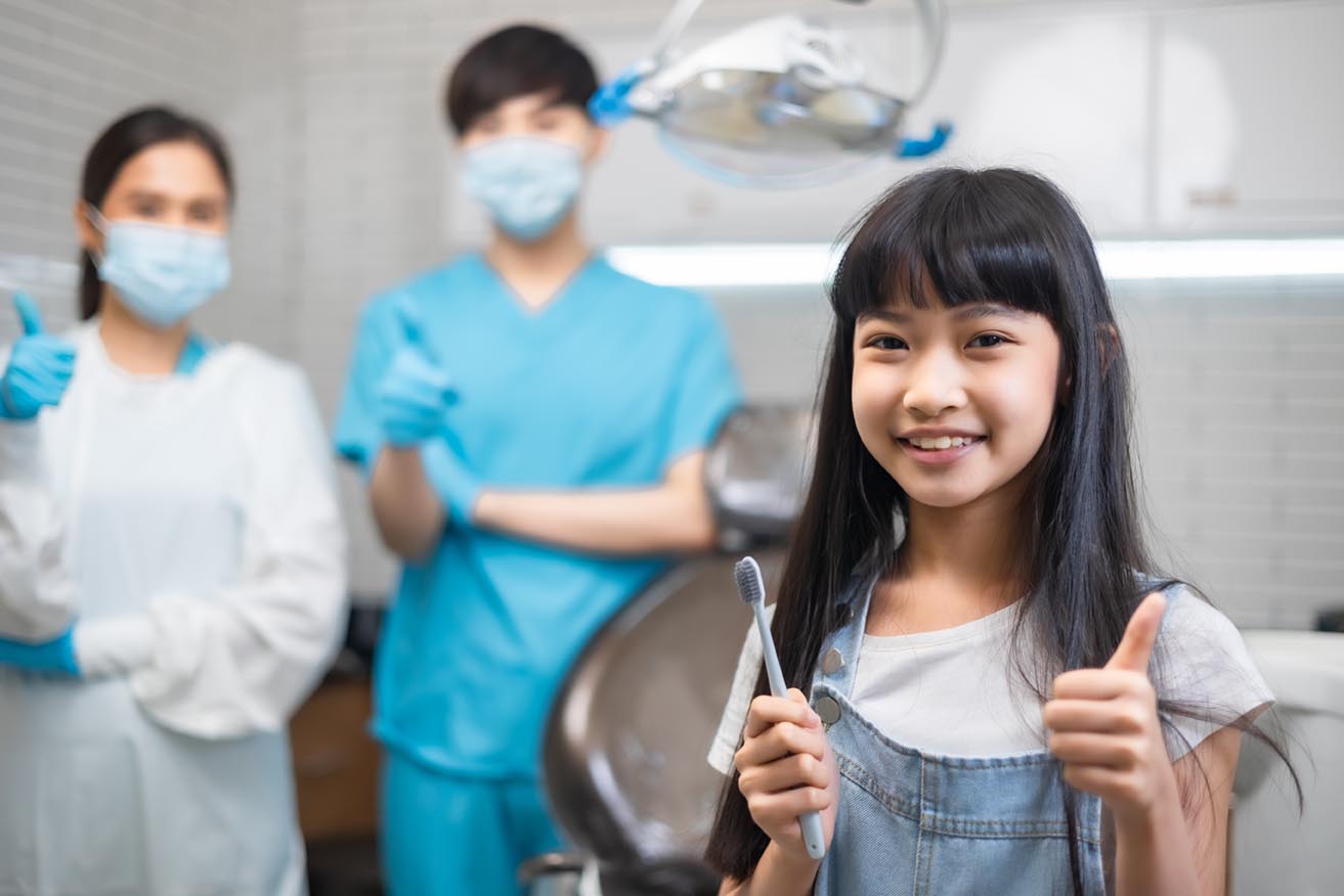Children's dentistry for healthy teeth .Close-up happy